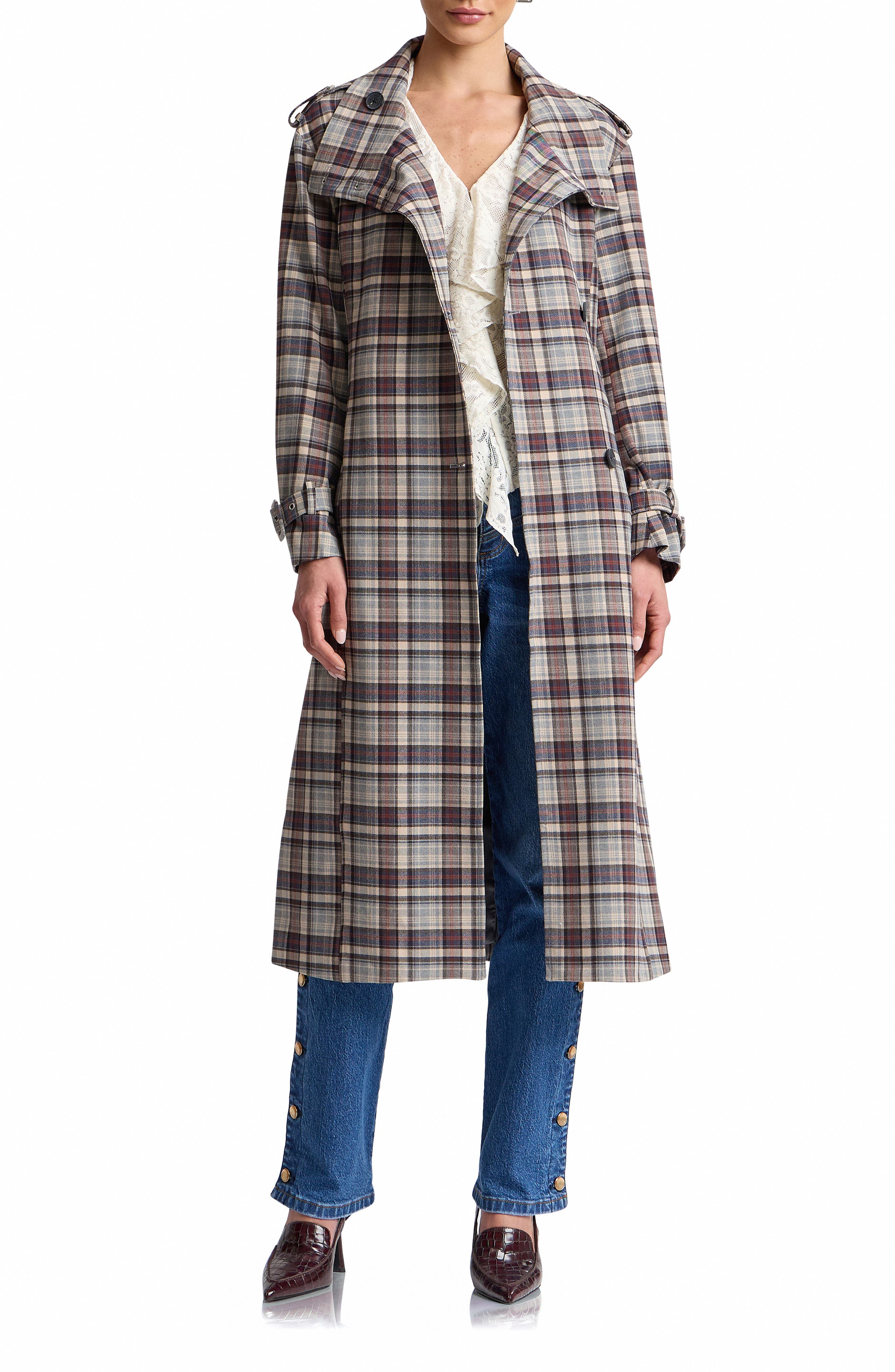 selected GREY - BLUE PLAID