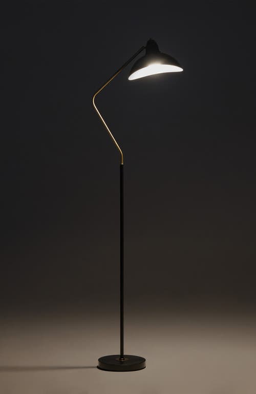 Brightech Swoop 69" Industrial Adjustable Led Floor Lamp With Metal Bowl Shade And Gold Accent