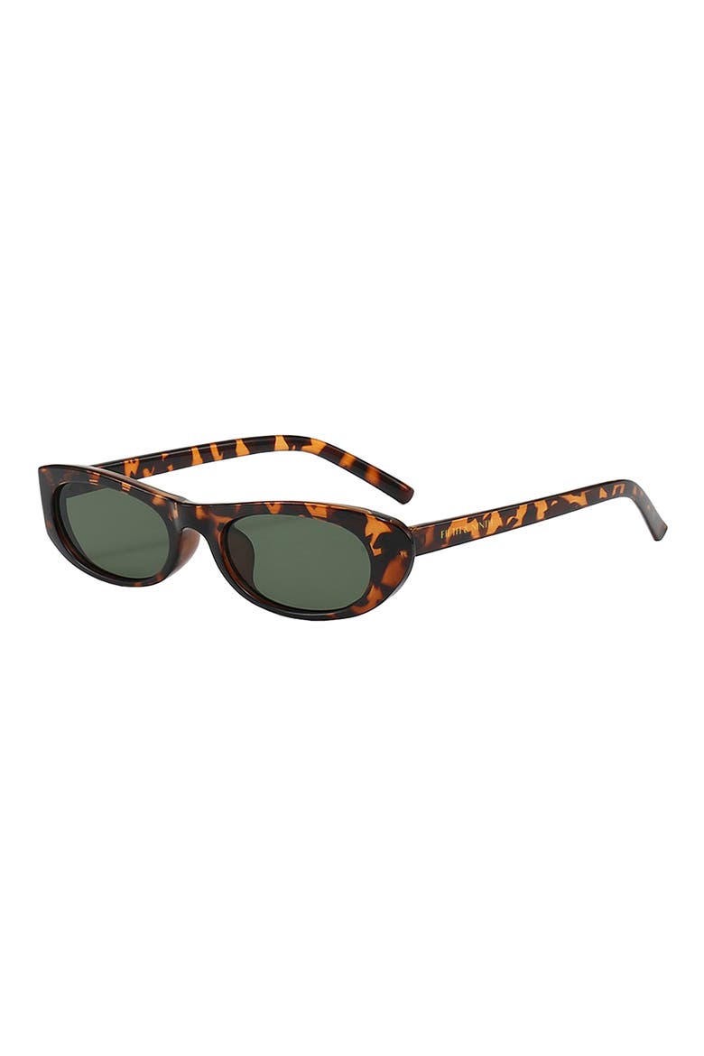 Nina 68mm Polarized Oversize Oval Sunglasses, Alternate, color, TORTE