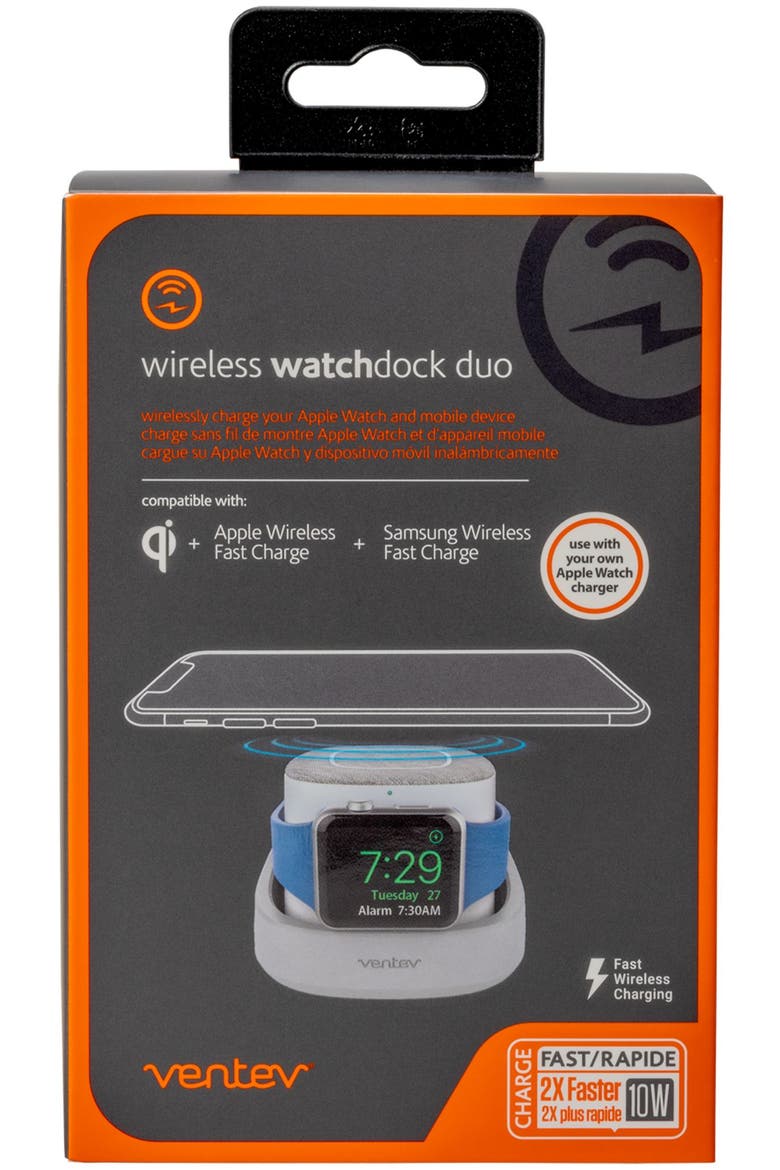 10W Wireless Watchdock Duo Charging Pad, Alternate, color, Gray