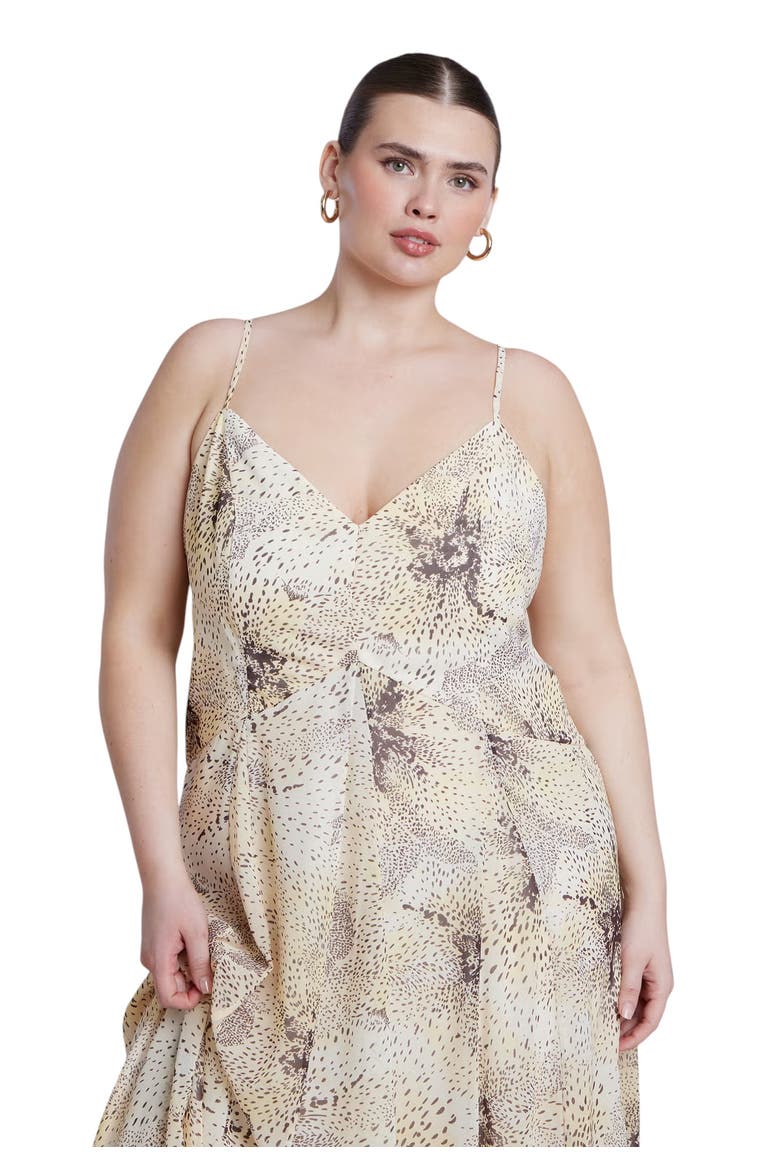 Printed Tie Straps Maxi Dress, Alternate, color, MELLOW BLOOMS