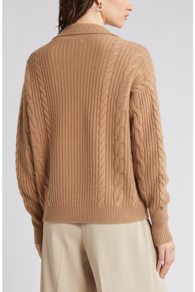 Wool & Cashmere Cable Knit Sweater, Alternate, color, CAMEL