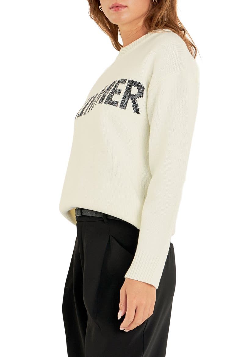 Sequin Sweater, Alternate, color, OFF WHITE