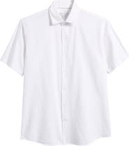 Peter Millar Seaward Short Sleeve Cotton Blend Seersucker Button-Up Shirt