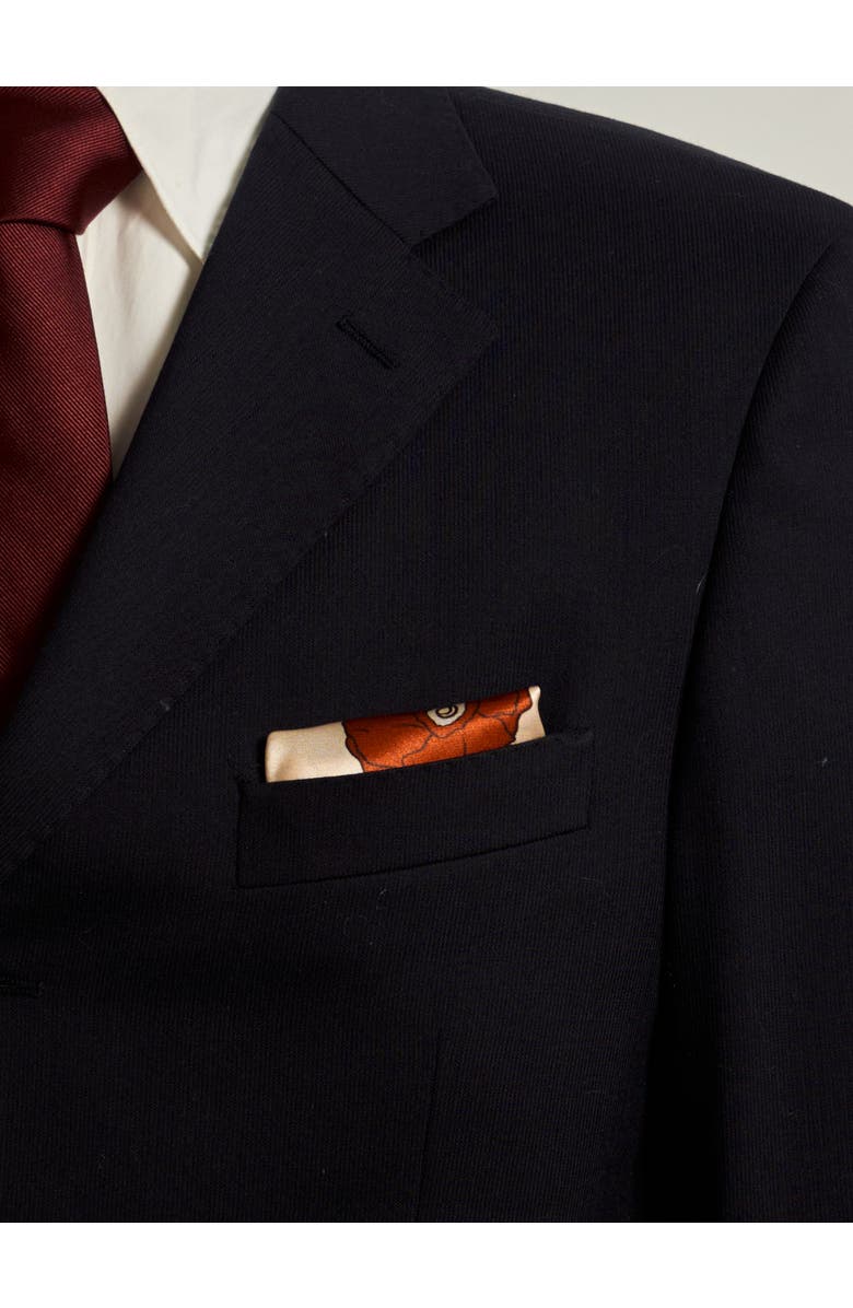 Lost Pattern NYC "Little Egret" Silk Pocket Square, Alternate, color, Khaki