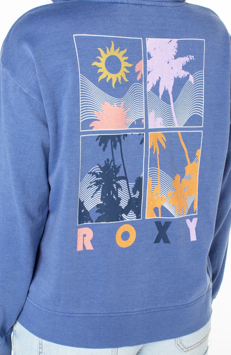 Roxy Sweet Rhythm Graphic Zip Hoodie, Alternate, color, Coastal Fj