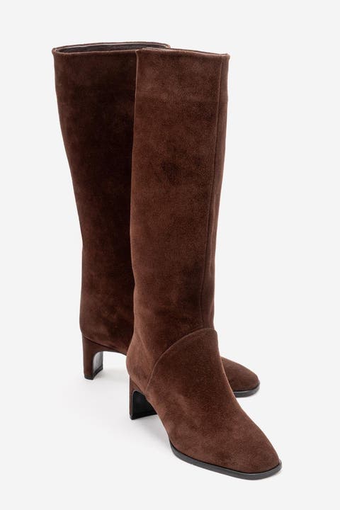 Taly Leather Block Heel Knee High Boot (Women)