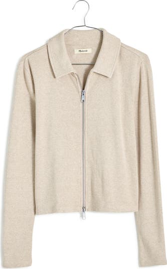 Rib Zip Front Cotton Top