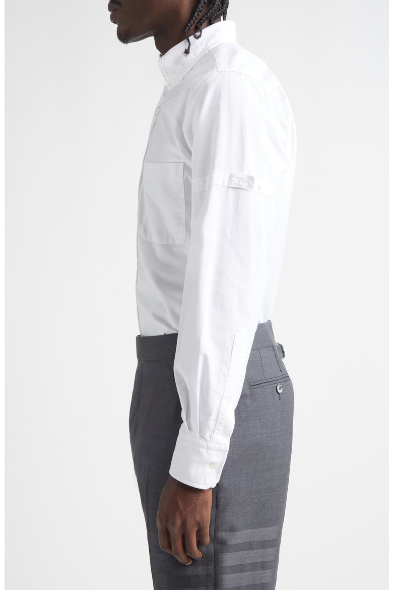 Cotton Oxford Armband Button-Down Shirt, Alternate, color, WHITE