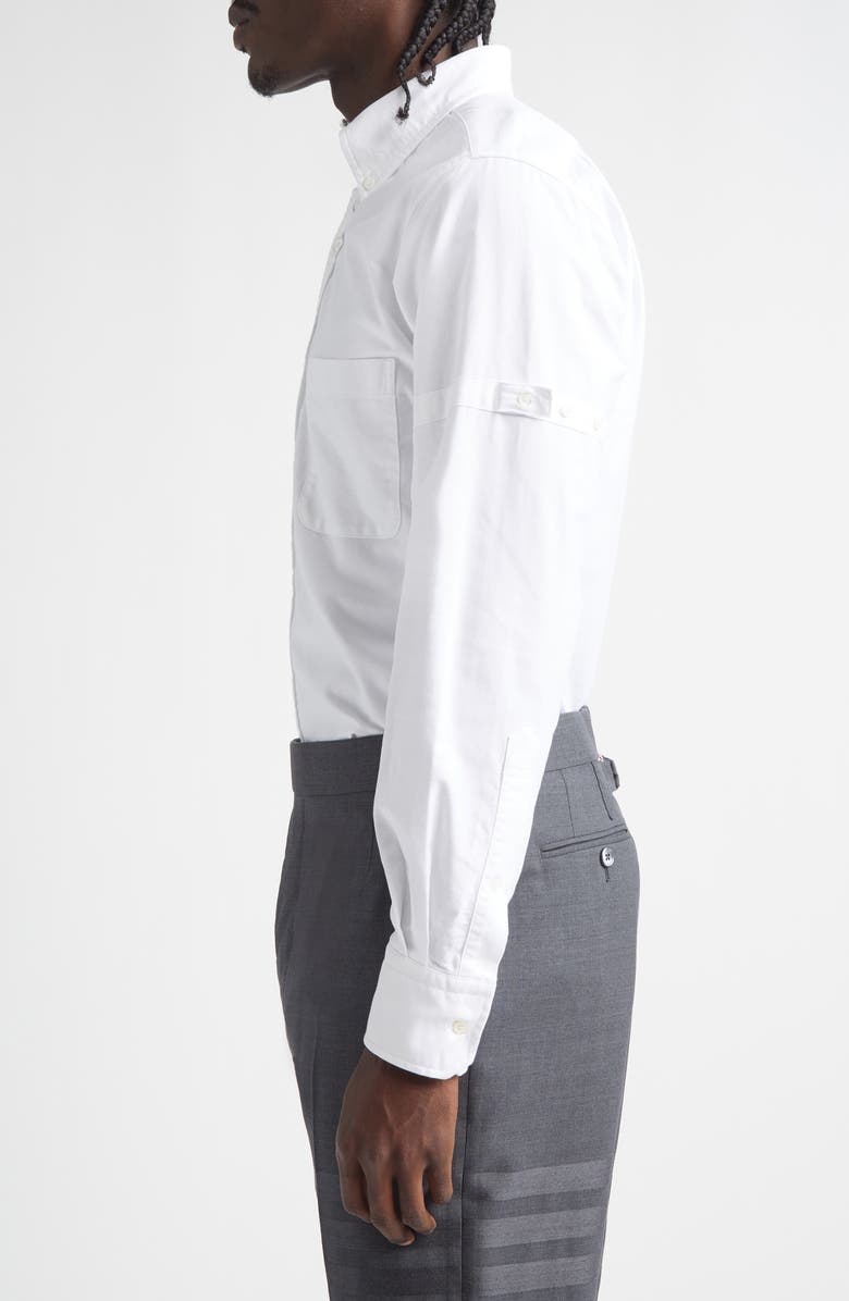 Thom Browne Cotton Oxford Armband Button-Down Shirt, Alternate, color, White
