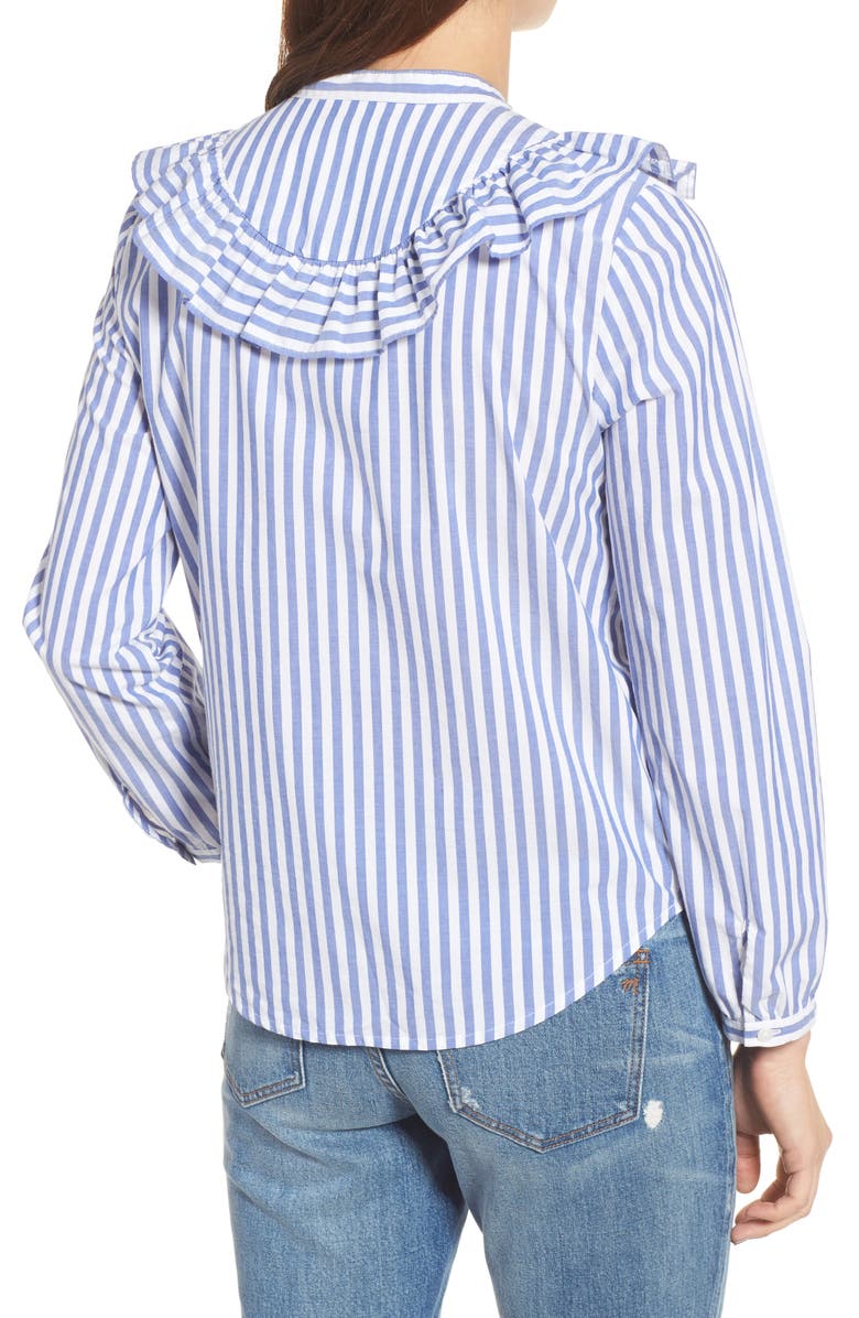 Madewell Whitney Stripe Ruffle Blouse, Alternate, color,