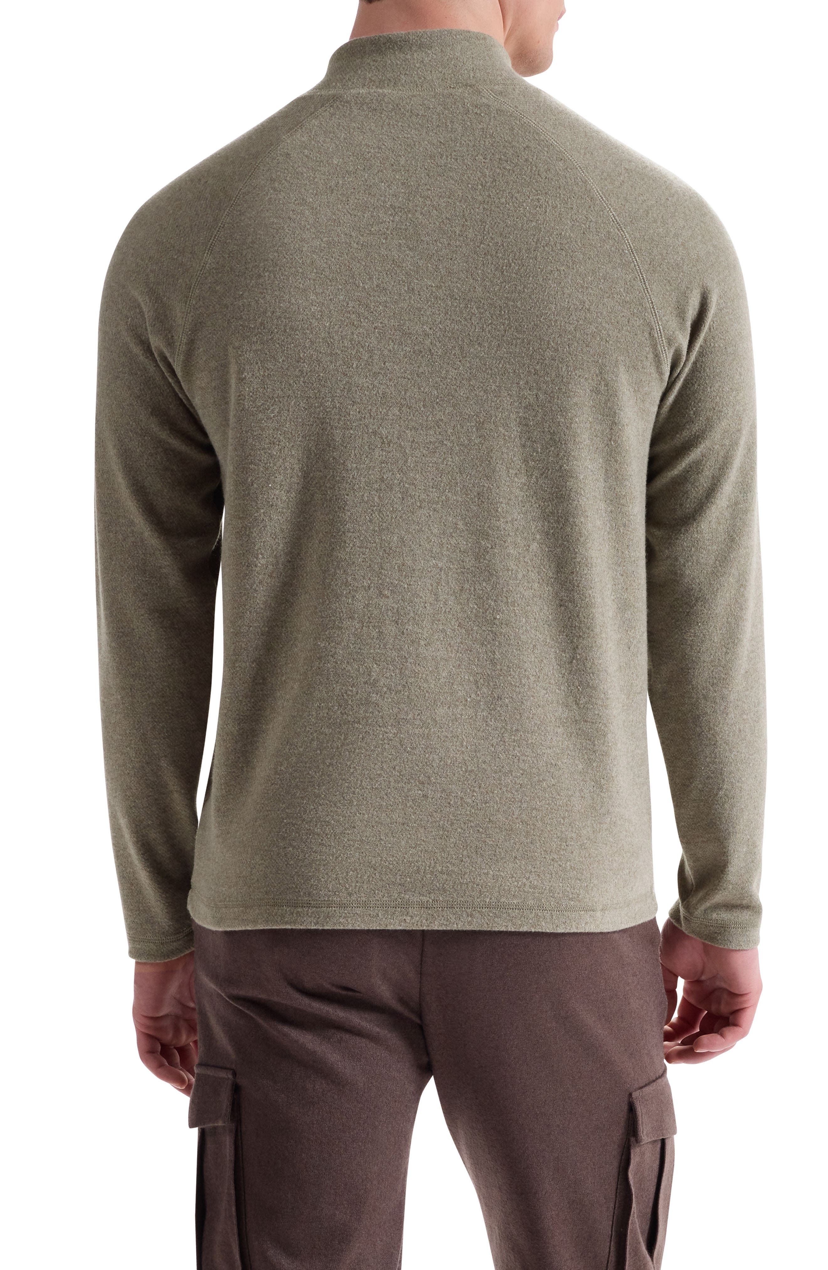 Brushed Cotton Blend Quarter Zip Pullover - image 4