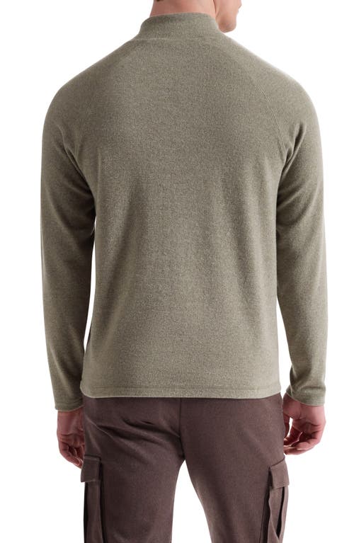 Bugatchi Brushed Cotton Blend Quarter Zip Pullover In Green