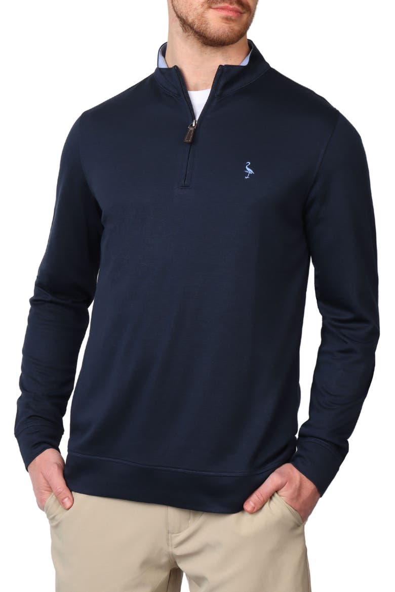 Modal Blend Quarter Zip Polo, Main, color, NAVY