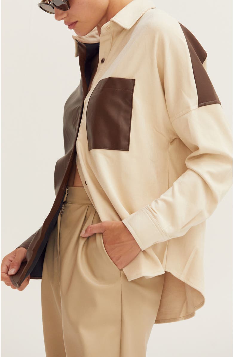 CRESCENT Mixed-Media Shirt, Alternate, color,