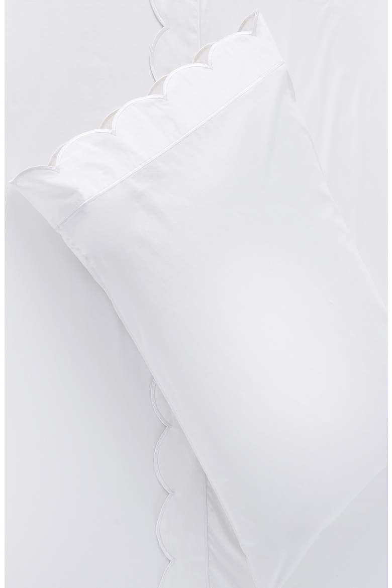 Scallop Frame 300 Thread Count Sheet Set, Alternate, color, WHITE