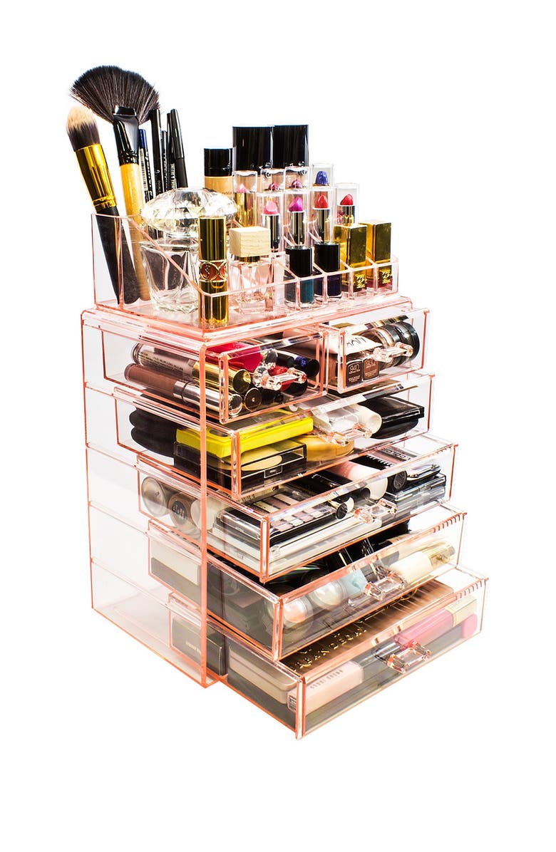 SORBUS Makeup Storage Organizer - Pink, Alternate, color, Pink