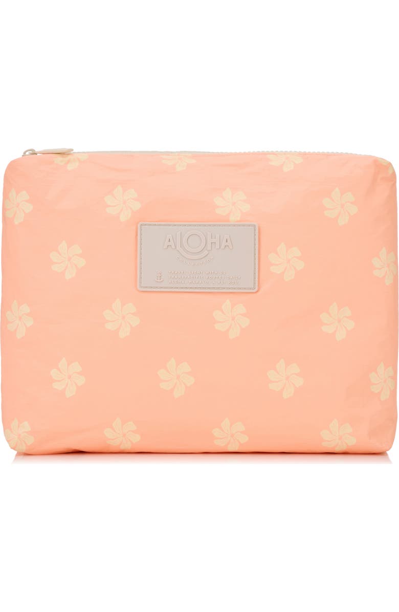 Aloha Collection Mid Casa Gardenia Water Resistant Tyvek<sup>®</sup> Zip Pouch, Main, color, Peachy