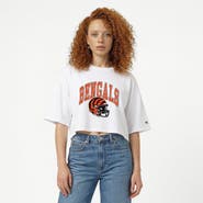 Champion Women's Champion White Cincinnati Bengals Boyfriend Cropped T-Shirt