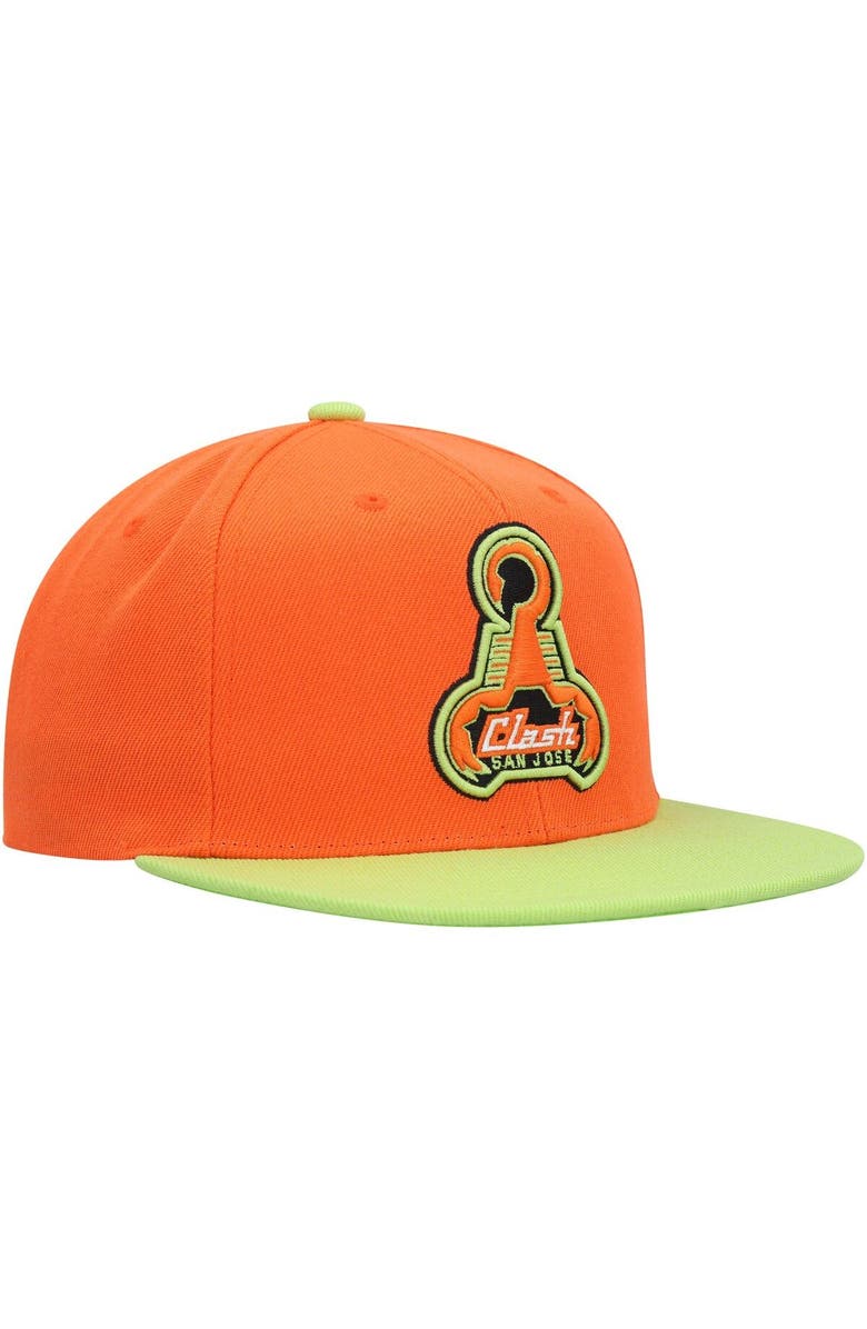 Mitchell & Ness Men's Mitchell & Ness Orange San Jose Earthquakes Throwback Logo Snapback Hat, Alternate, color, Orange
