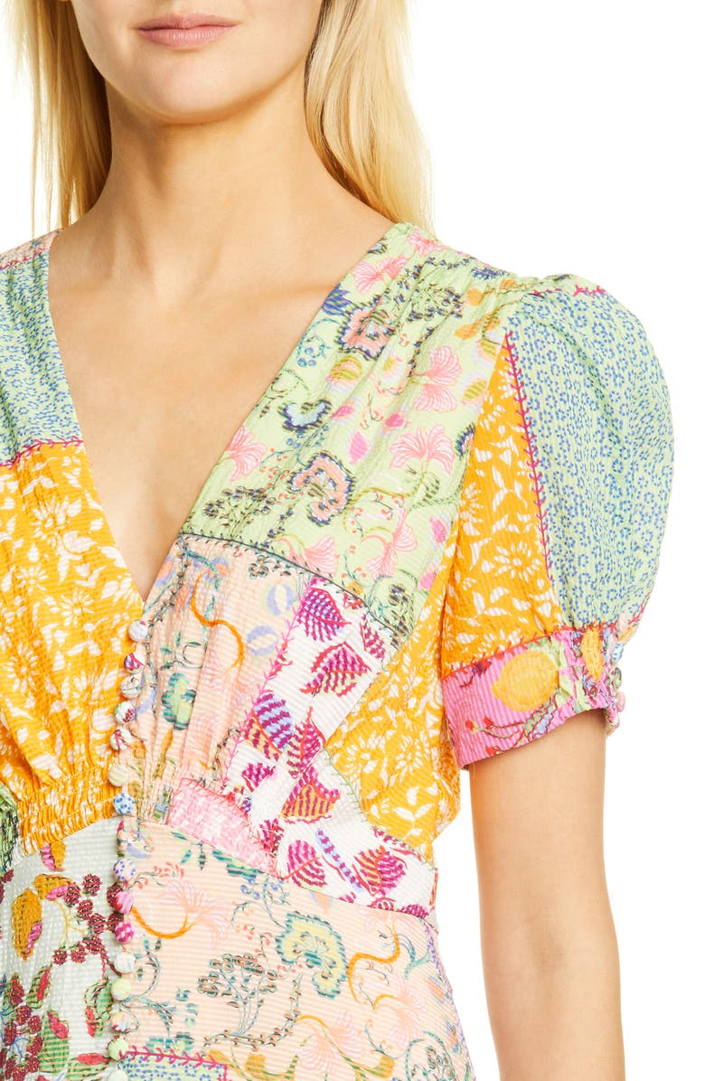 SALONI Lea Patchwork Print Minidress, Alternate, color, 