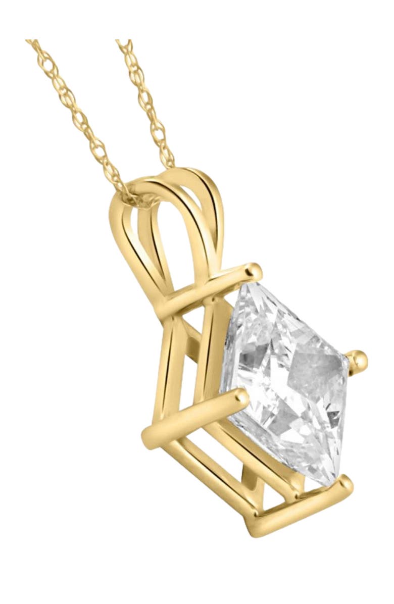 Bliss Diamond 3Ct Certified Princess Cut Diamond Pendant 14k Gold Lab Grown, Alternate, color, 