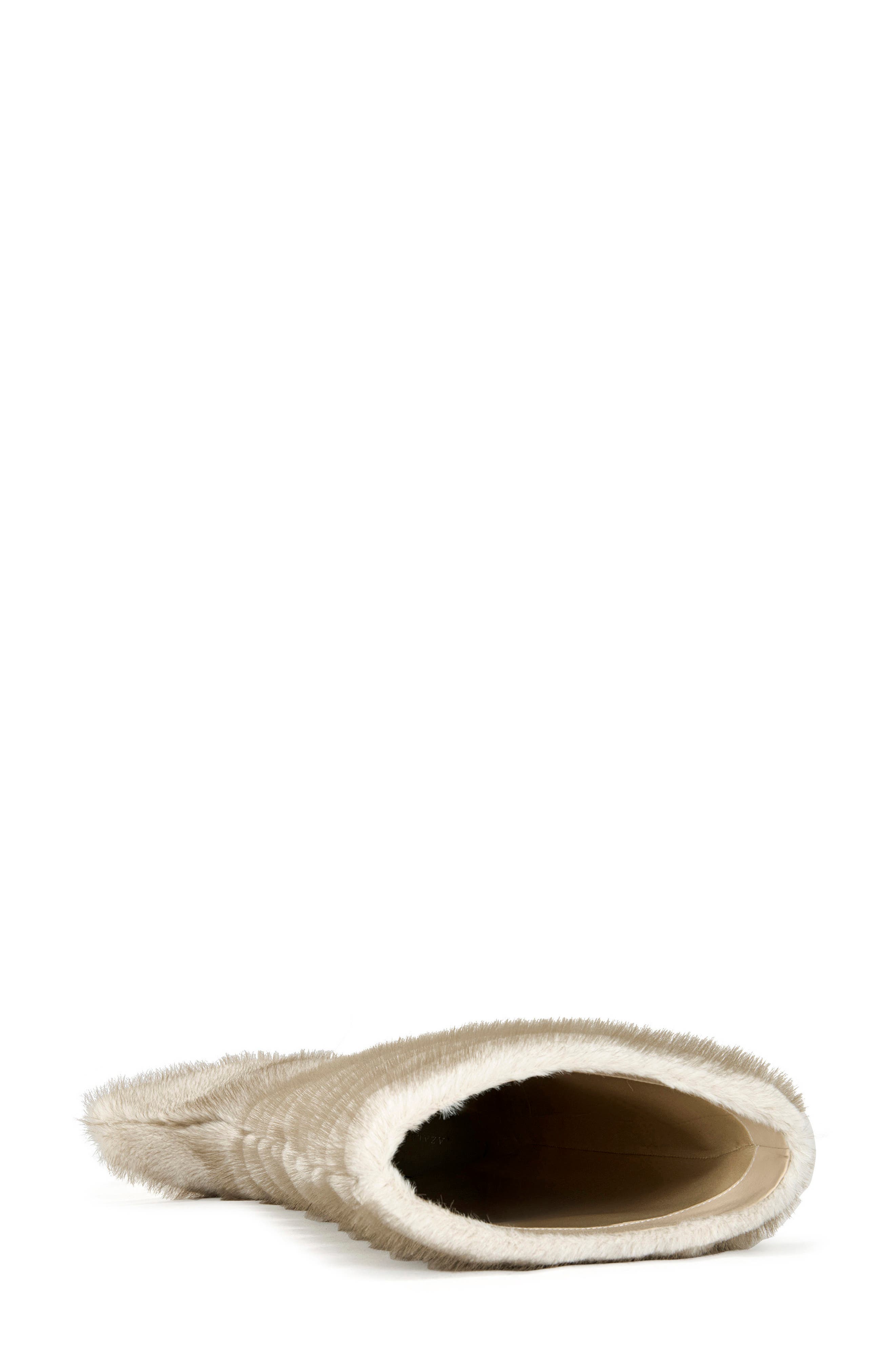 AZALEA WANG Augusto Faux Fur Knee High Boot, Alternate, color, Beige