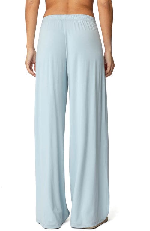 Edikted Kait Low Rise Wide Leg Pants In Light-blue