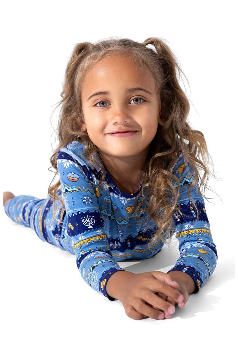 Kids' Hanukkah Fair Isle Set of 2 Piece Pajamas, Alternate, color, Hanukkah Fair Isle