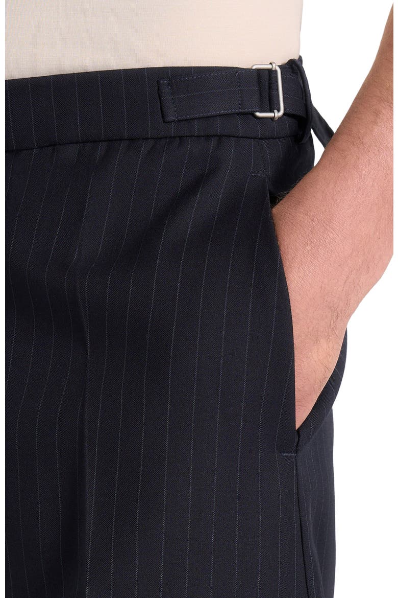 Joseph Regular Fit Pinstripe Tailored Trousers, Alternate, color, Navy