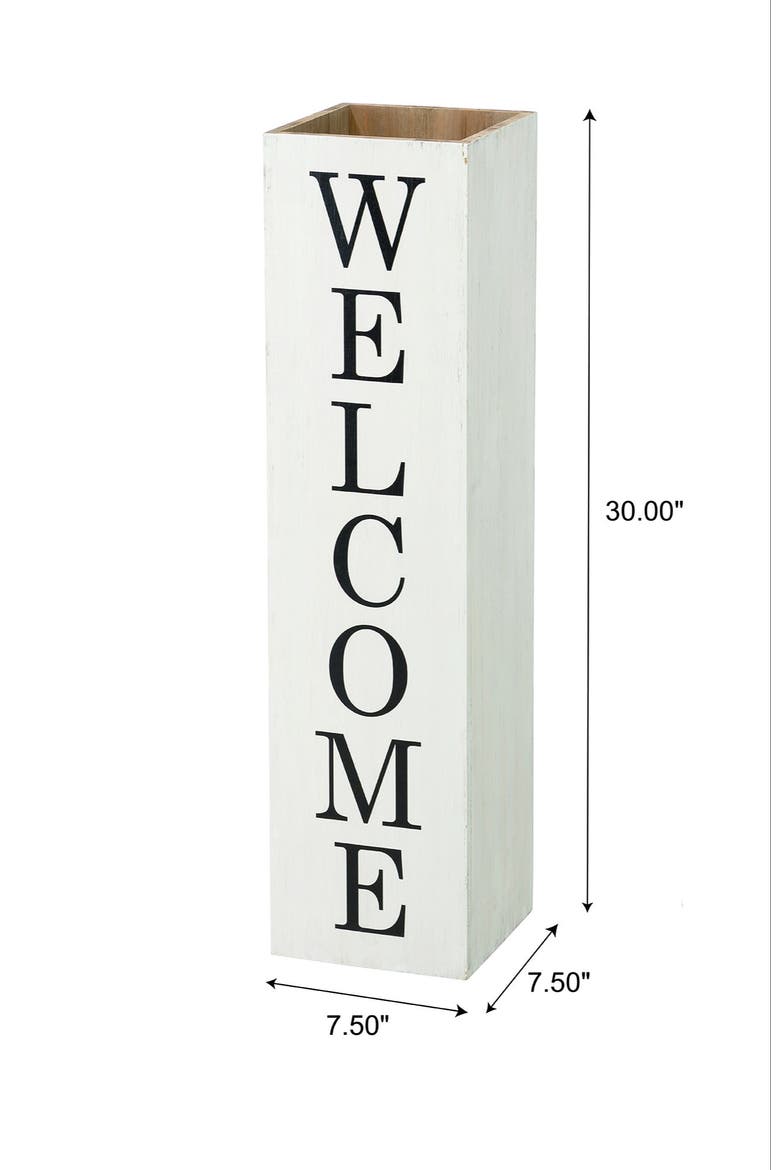 Double Sided Solid Wood Boxed "WELCOME HOME" Porch Sign, Alternate, color, White