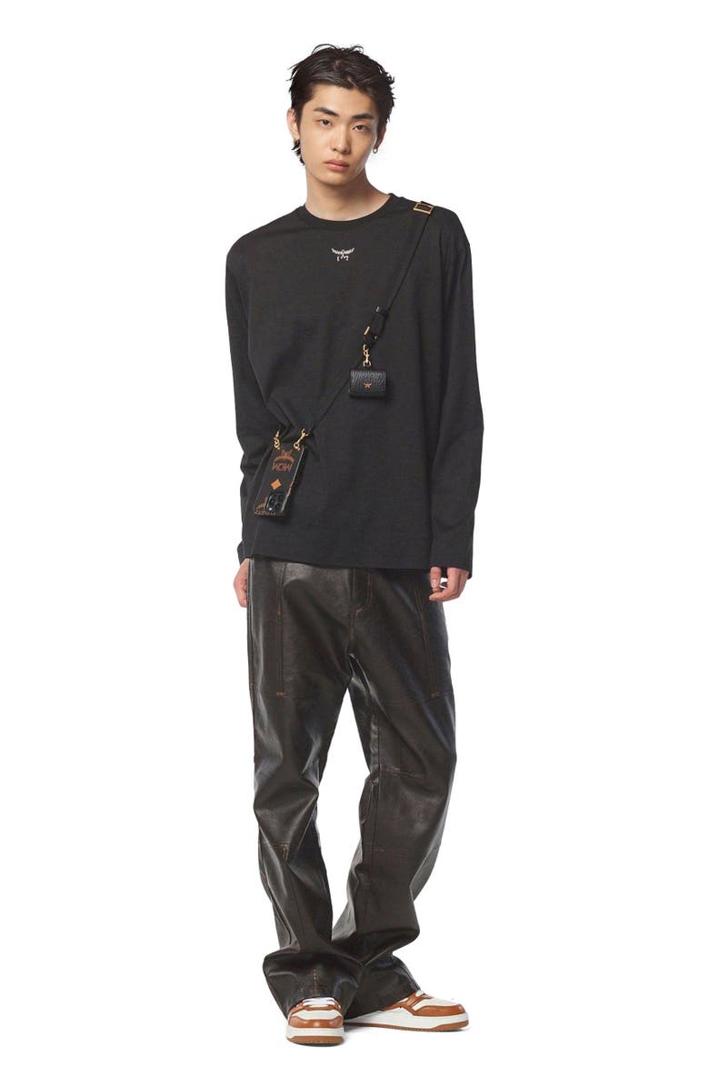 MCM iPhone 15 Pro Case w/ AirPods Pro Charm in Maxi Visetos, Main, color, 