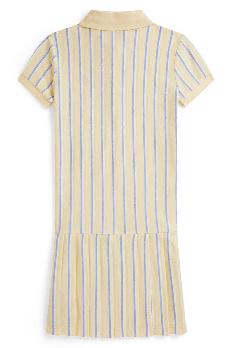 Kids' Stripe Cotton Piqué Polo Dress, Alternate, color, WICKET YEL