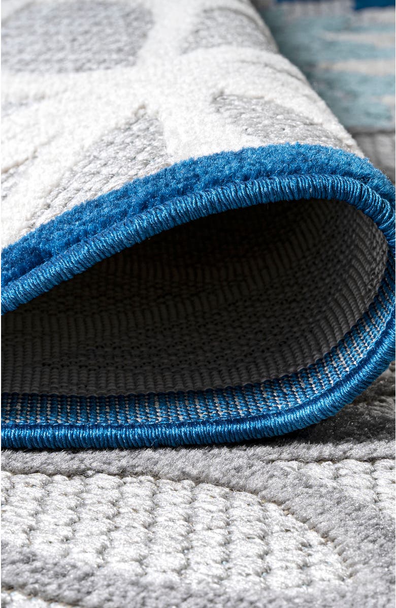 JONATHAN Y Minori Floral High-Low Indoor/Outdoor Area Rug, Alternate, color, Blue/Gray