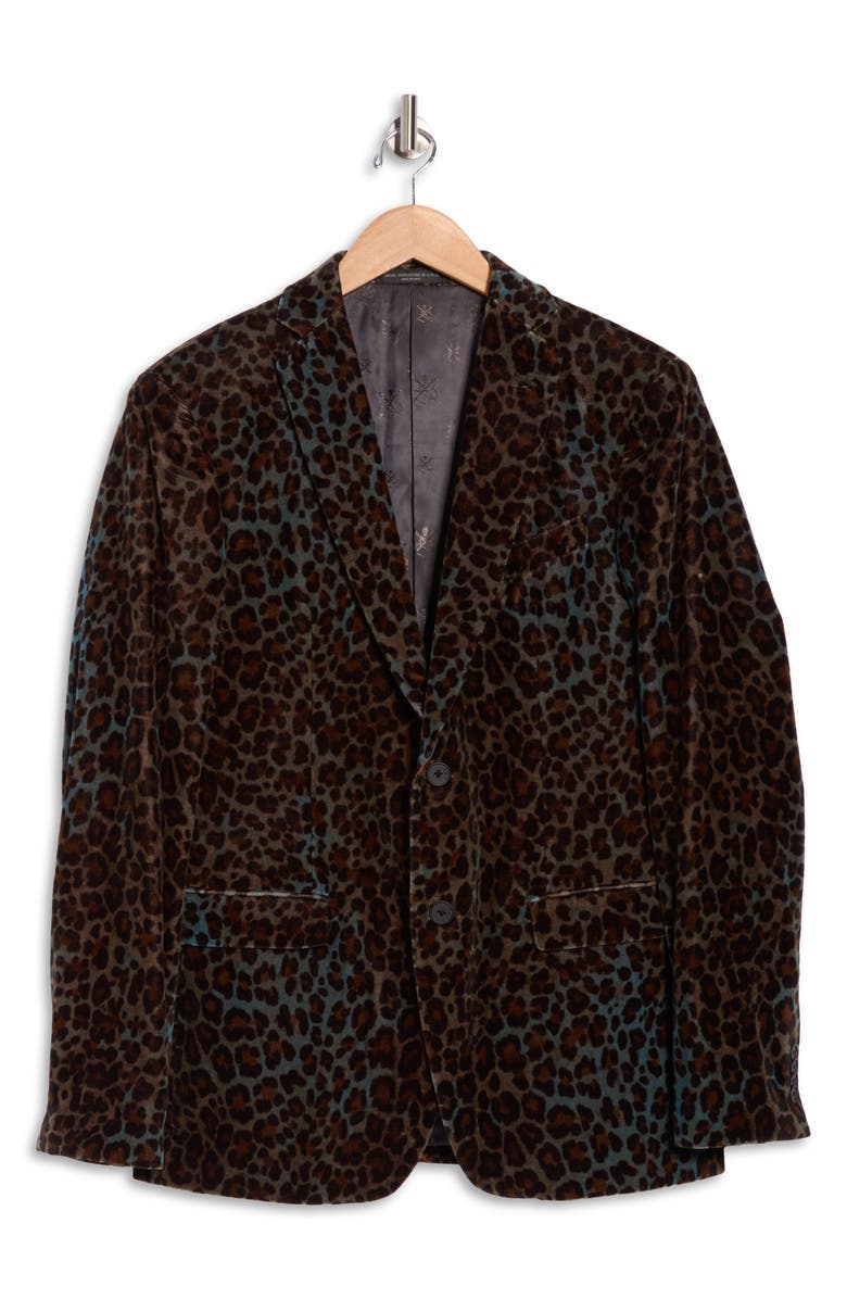 John Varvatos Star USA Leopard Cotton Sport Coat, Alternate, color, Leopard