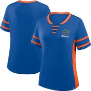 FANATICS Women's Fanatics Royal/Orange Florida Gators Be Fearless Athena Lace-Up T-Shirt