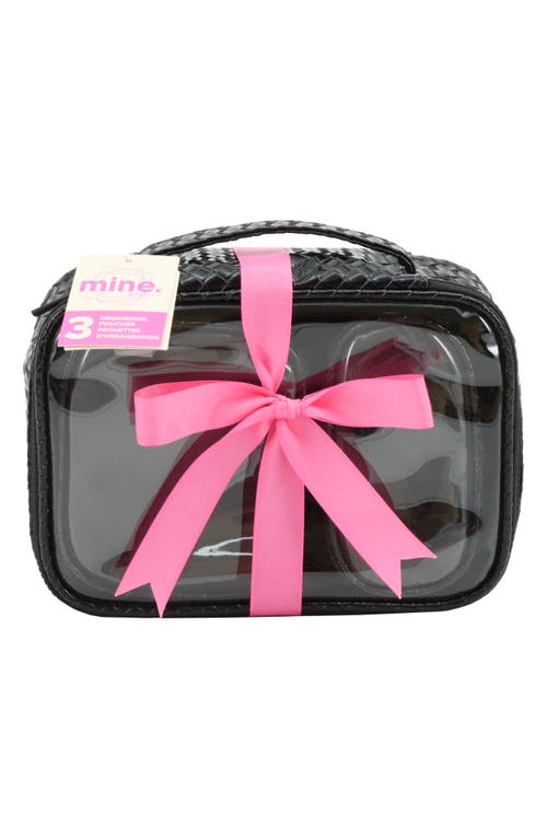 Mytagalongs Set Of 3 Cosmetic Bags In Black