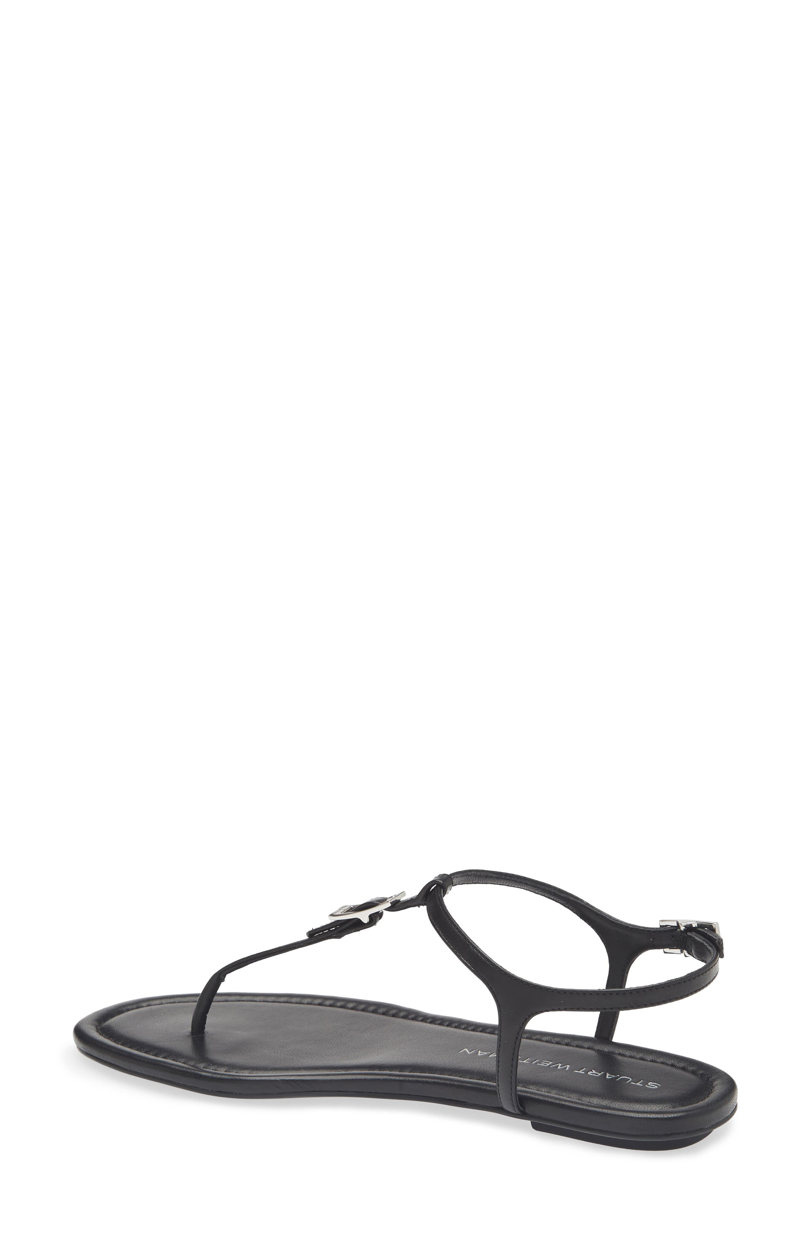 Stuart Weitzman Georgie T-Strap Sandal, Alternate, color, Black