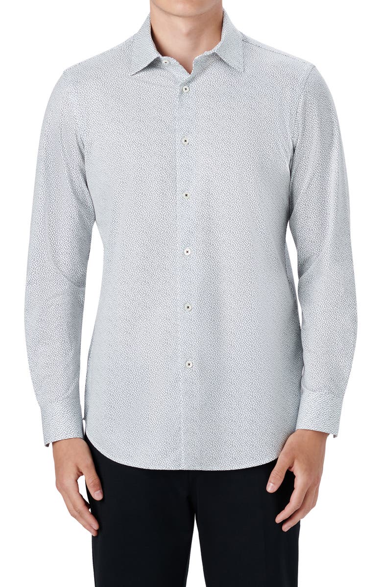 Bugatchi OoohCotton<sup>®</sup> Abstract Print Button-Up Shirt, Main, color, 
