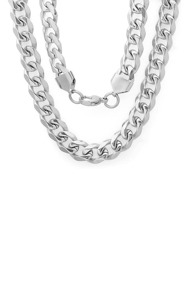 Men's Heavy Curb Chain Necklace, Main, color, SILVER