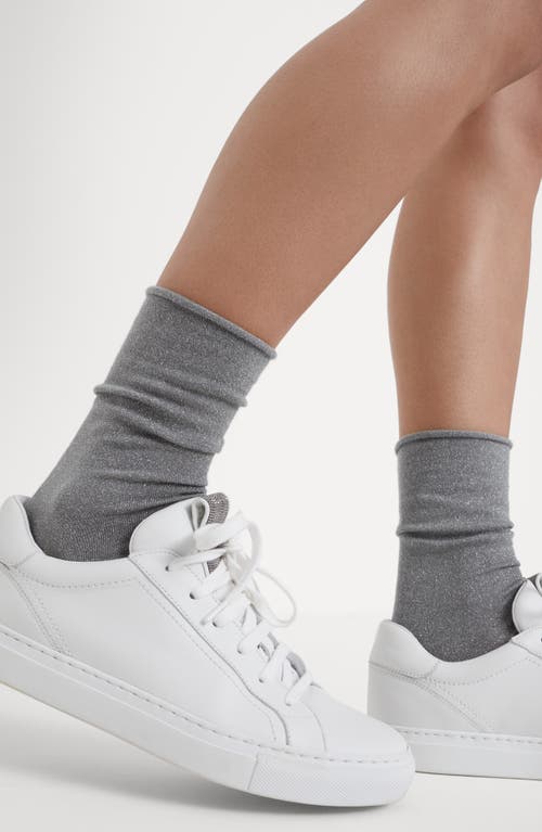 Brunello Cucinelli Cashmere Knit Socks In Medium Grey