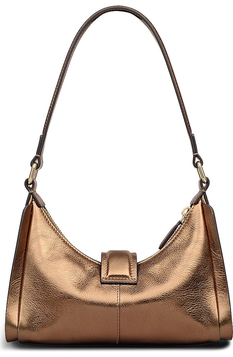 Radley Sloane Metallic Leather Shoulder Bag, Alternate, color, Olive Gold