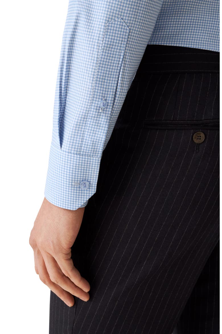 Slim Fit Check Stretch Cotton & Lyocell Shirt, Alternate, color, LT/ PASTEL BLUE
