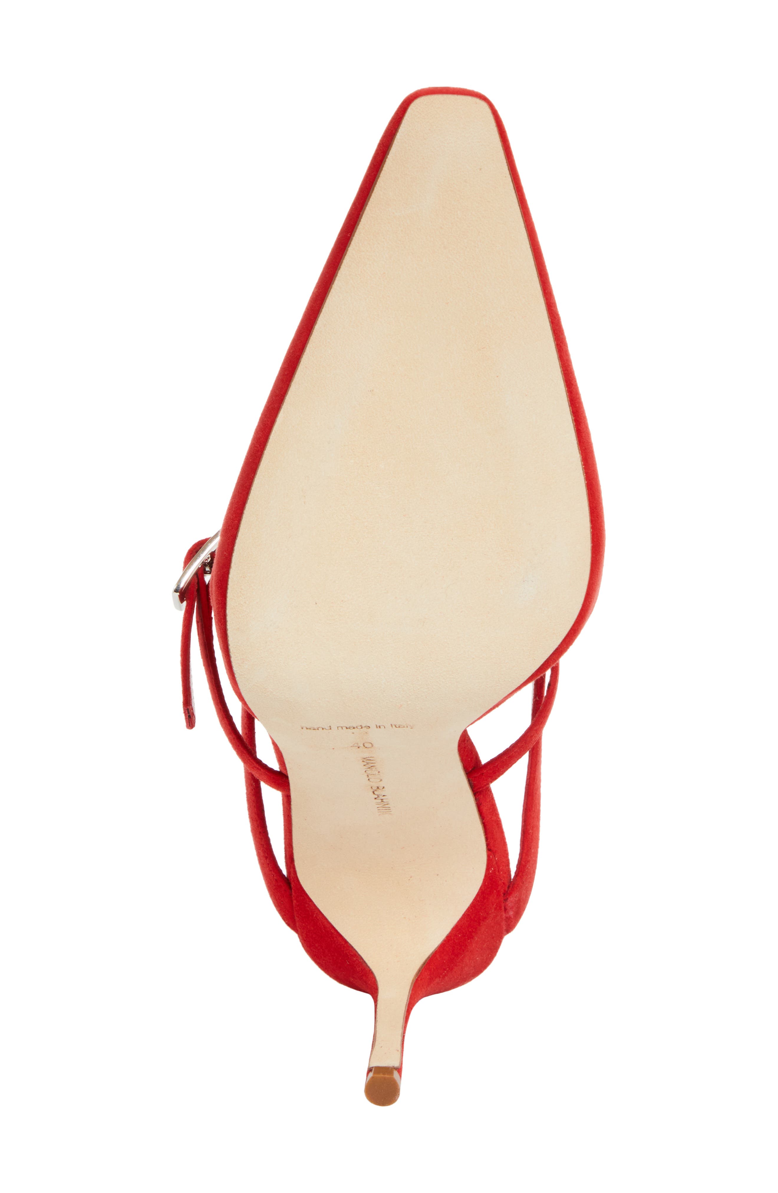 Manolo Blahnik Okos Pointed Toe Pump, Alternate, color, Bright Red