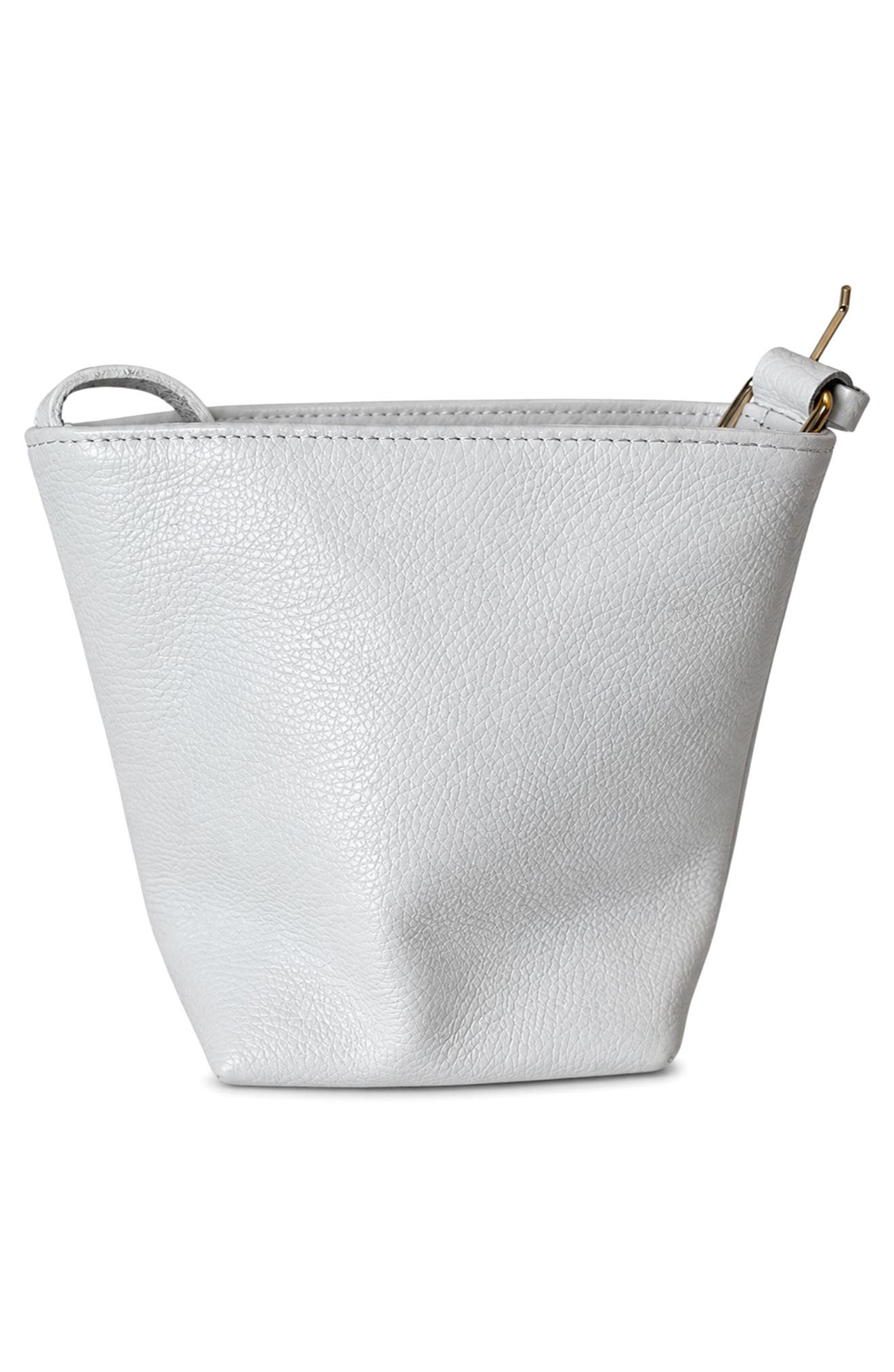 Claudia Studded Leather Shoulder Bag, Alternate, color, WHITE