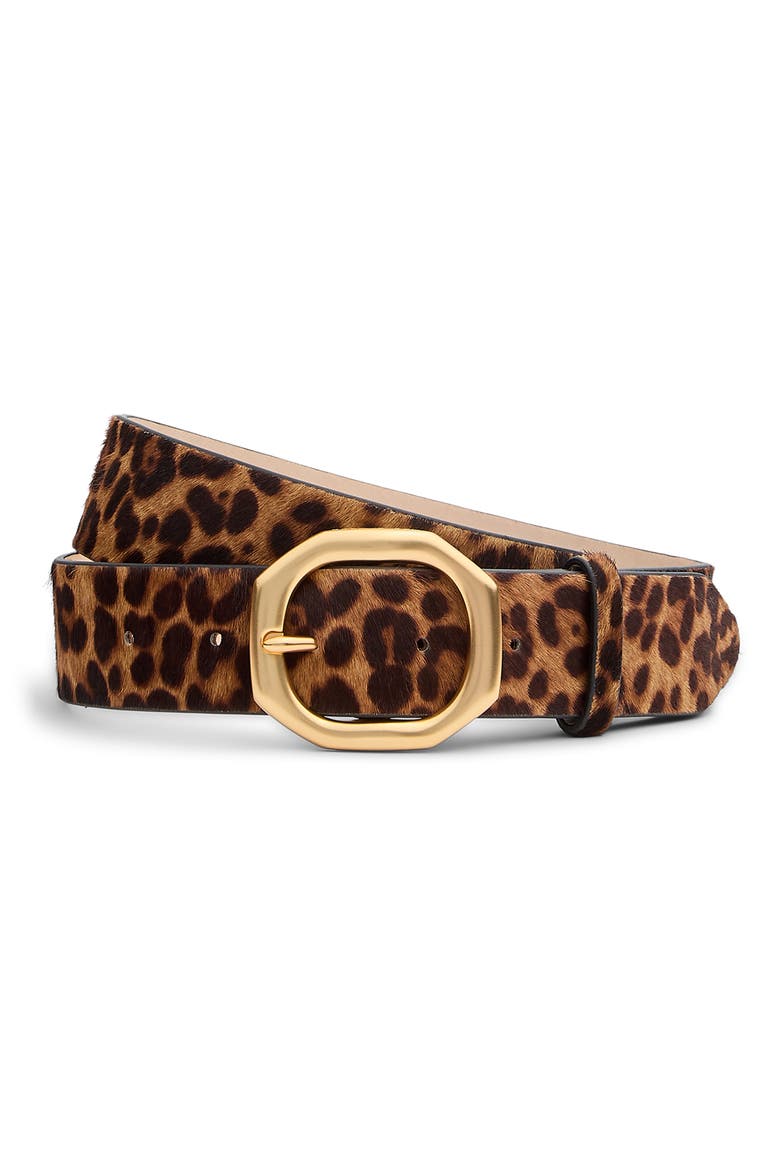 Audrey Leopard Calf Hair Belt, Main, color, LEOPARD