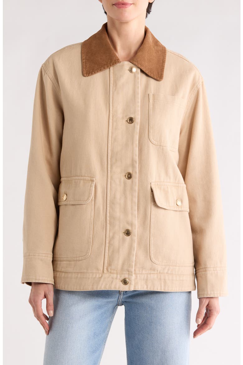 Relaxed Fit Barn Jacket, Main, color, PARCHMENT
