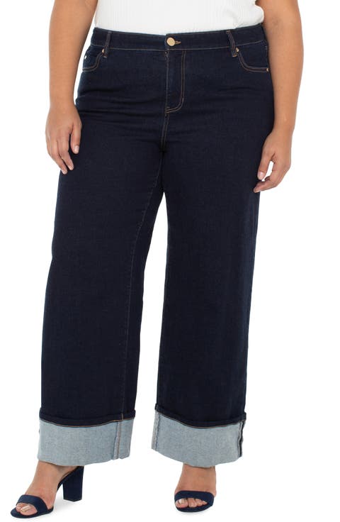 Morgan Wide Leg Jeans (Indigo Rinse) (Plus)