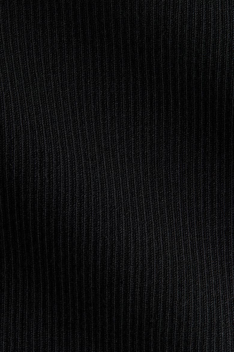 Lyocell-blend Rib-knit Mock Turtleneck Top, Alternate, color, Black