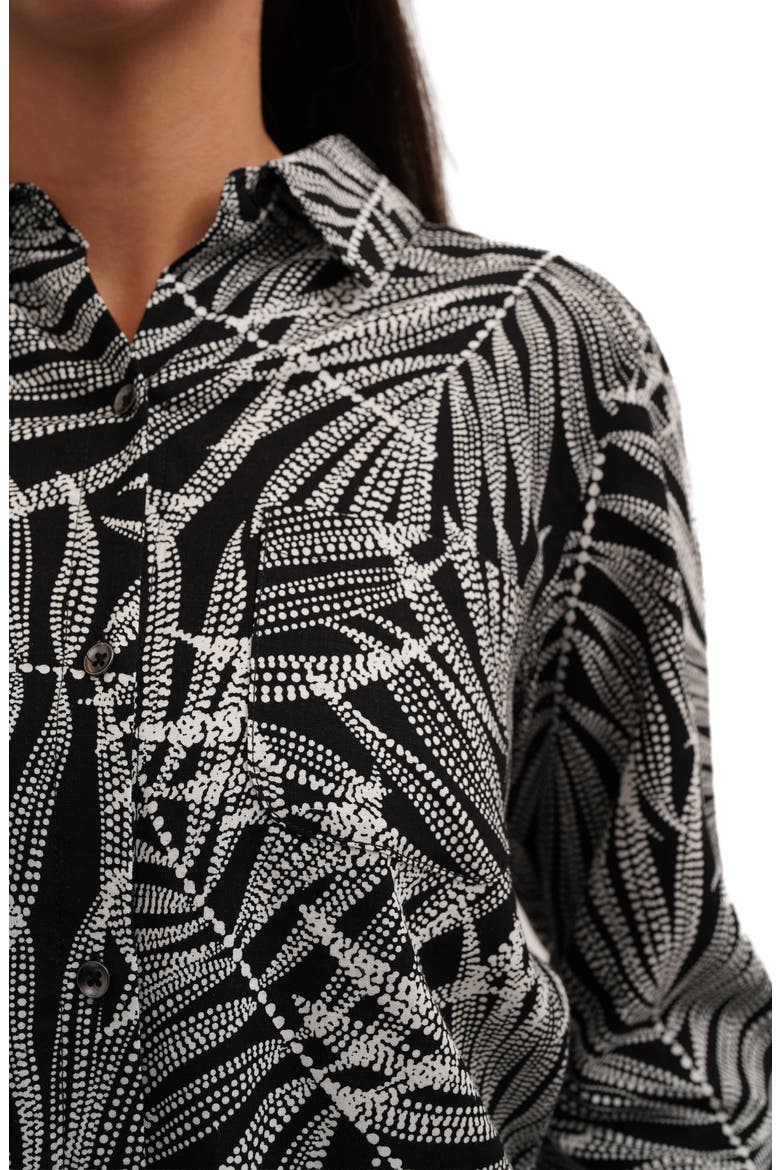 Long Sleeve Pocket Button-Up Shirt, Alternate, color, SARAH DOT BLACK AND WHITE